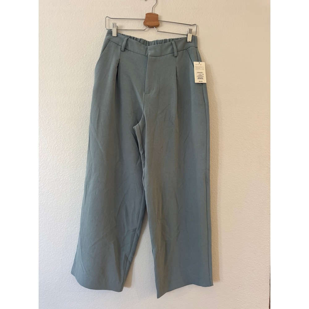 A New Day Wide Leg Pleated Trousers 6 Regular Sage Green‎ High Rise NWT New